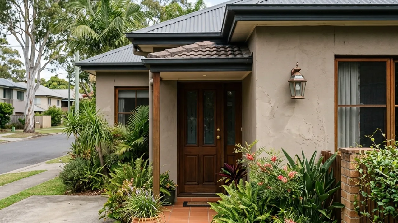 Illustrative residential entrance and light, not a site office